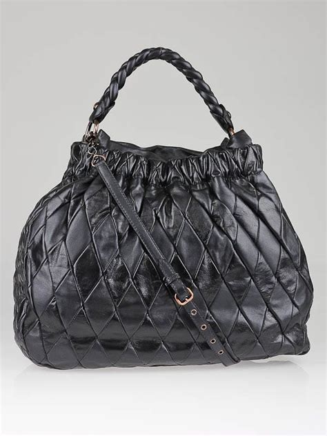 MIU MIU Leather Patchwork Harlequin Bag Anthracite.